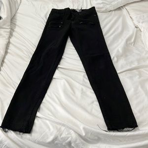 Zara black zippered skinny jeans